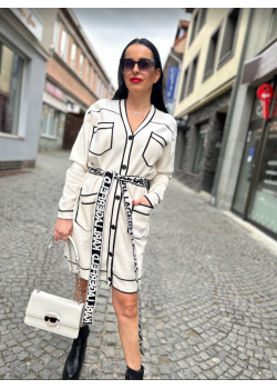 Karl Lagerfeld dlhý kardigán - biely