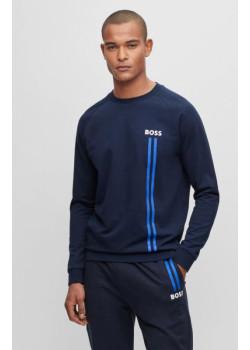 Hugo Boss pánska mikina s grafikou modrá