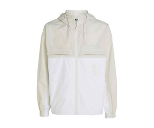 Pánska prechodná biela bunda s kapucňou Calvin Klein