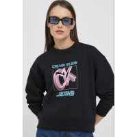 Dámska voľná čierna mikina Calvin Klein Jeans Dámska voľná čierna mikina Calvin Klein Jeans