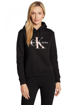 Mikina s kapucňou Calvin Klein v čiernej farbe