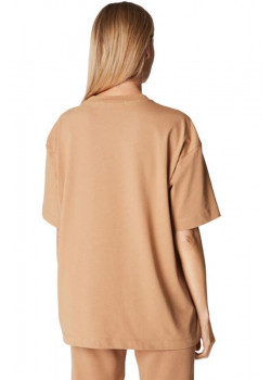Oversize dámske tričko Calvin Klein v hnedej farbe