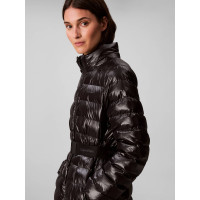 Calvin Klein dámsky zimný lesklý kabát čierna