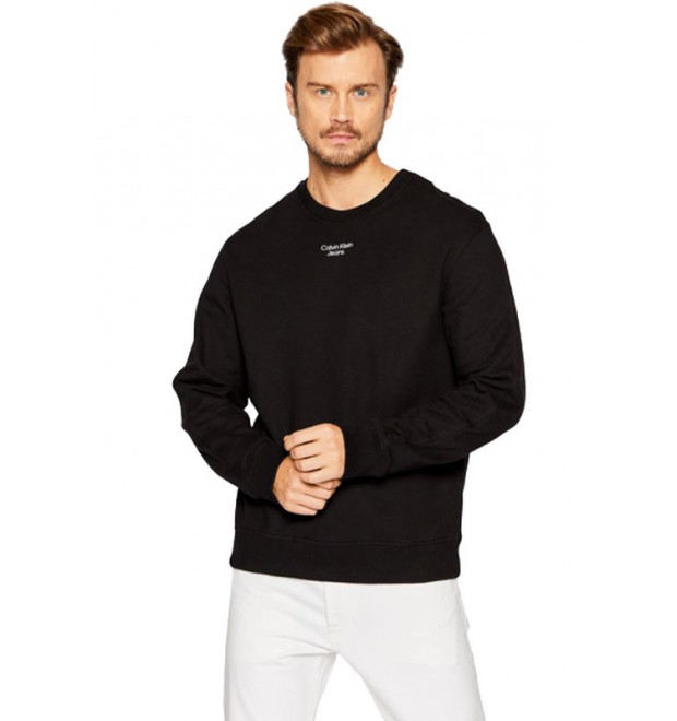 Calvin Klein čierna pánska mikina bez kapucne Calvin Klein čierna pánska mikina bez kapucne