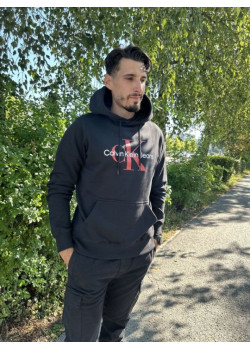 Calvin Klein pánska mikina s kapucňou a logom čierna