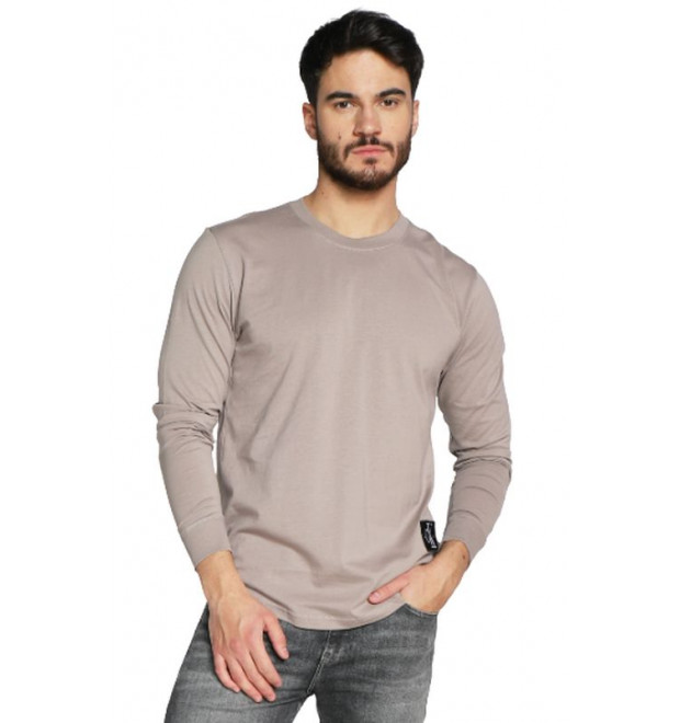 Calvin Klein pánske tričko s nášivkou loga hnedé Calvin Klein pánske tričko s nášivkou loga hnedé