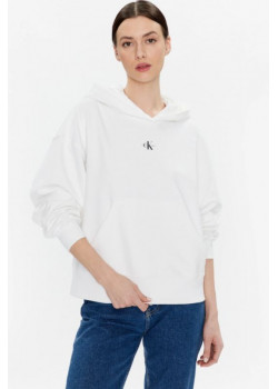 Biela dámska mikina s kapucňou Calvin Klein Jeans