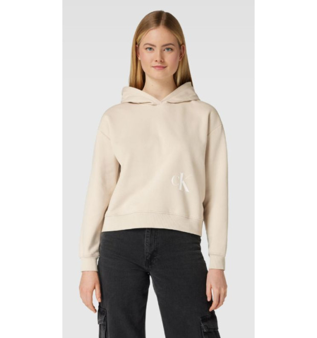 Dámska béžová mikina s kapucňou Calvin Klein Jeans Dámska béžová mikina s kapucňou Calvin Klein Jeans