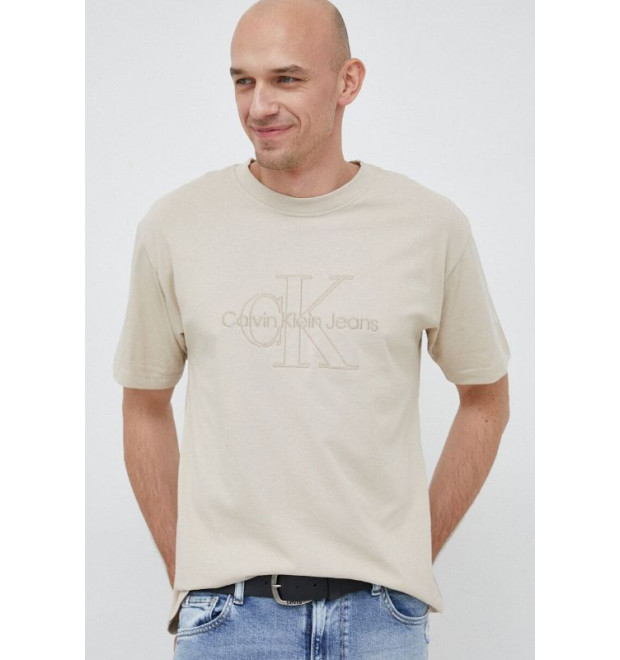 Pánske tričko Calvin Klein Jeans v béžovej farbe Pánske tričko Calvin Klein Jeans v béžovej farbe
