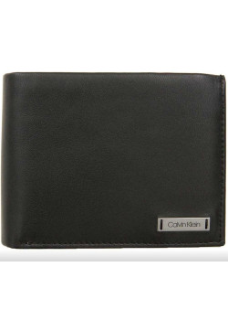 Kožená peňaženka Calvin Klein v čiernej farbe