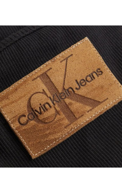Čierne šaty na ramienka Calvin Klein Jeans