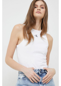 Top v bielej farbe Calvin Klein Jeans