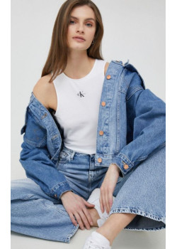 Top v bielej farbe Calvin Klein Jeans