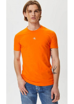 Tričko Calvin Klein Jeans v oranžovej farbe