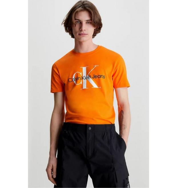 Calvin Klein Jeans pánske tričko s veľkým logom oranžové