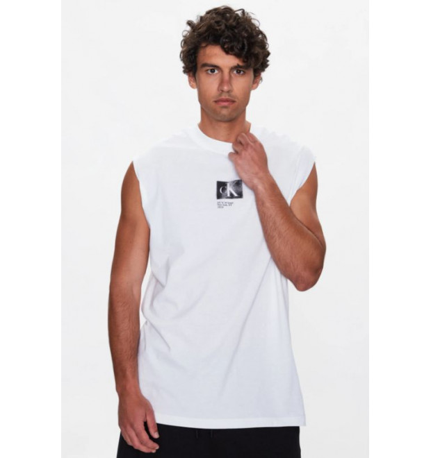 Biele tričko bez rukávov Calvin Klein Jeans Biele tričko bez rukávov Calvin Klein Jeans