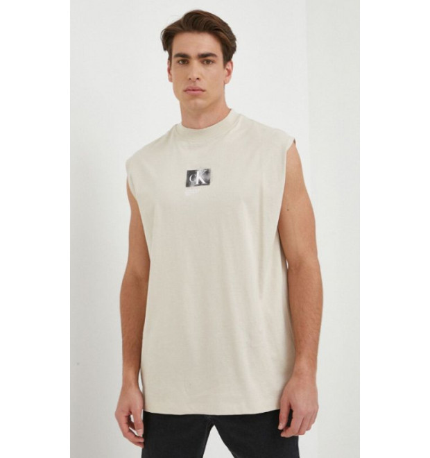 Béžové tričko bez rukávov Calvin Klein Jeans Béžové tričko bez rukávov Calvin Klein Jeans
