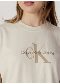 Dámske tričko Calvin Klein Jeans v béžovej farbe