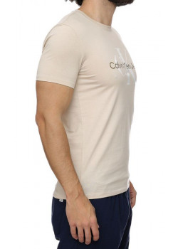 Béžové tričko Calvin Klein Jeans s logom
