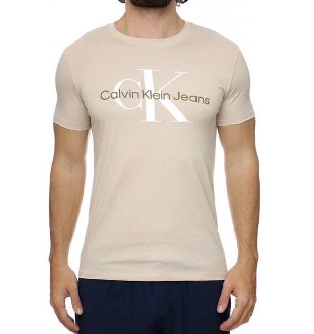 Béžové tričko Calvin Klein Jeans s logom Béžové tričko Calvin Klein Jeans s logom