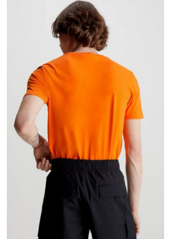 Calvin Klein Jeans pánske tričko s veľkým logom oranžové