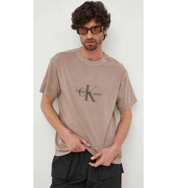 Calvin Klein Jeans pánske tričké s logom hnedé Calvin Klein Jeans pánske tričké s logom hnedé
