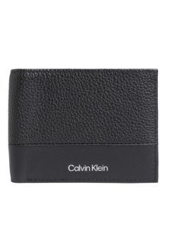 Pánska kožená peňaženka Calvin Klein v čiernej farbe
