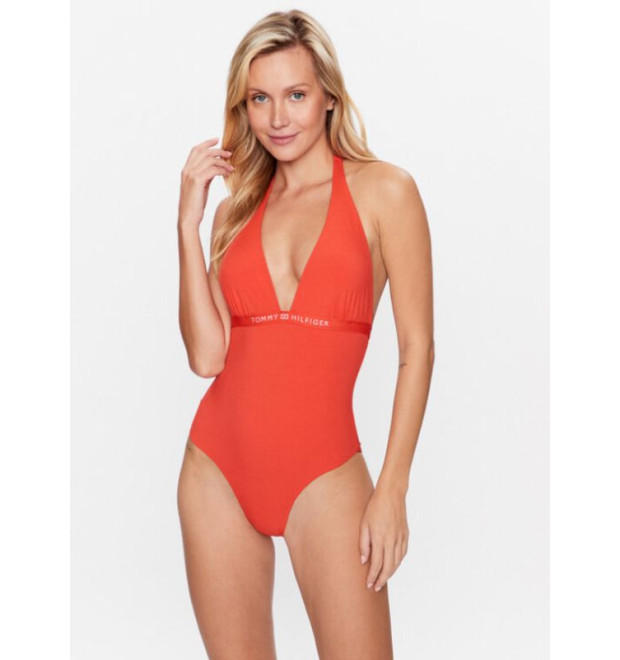 Dámske celé plavky Tommy Hilfiger oranžové Dámske celé plavky Tommy Hilfiger oranžové