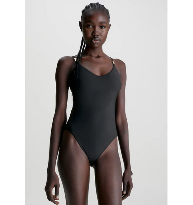 Dámske jednodielne plavky Calvin Klein v čiernej farbe