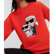Červená mikina Karl Lagerfeld bez kapucne Červená mikina Karl Lagerfeld bez kapucne