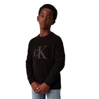 Chlapčenský čierny bavlnený Pulóver Calvin Klein jeans Chlapčenský čierny bavlnený Pulóver Calvin Klein jeans