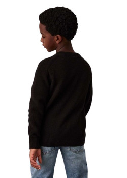 Chlapčenský čierny bavlnený Pulóver Calvin Klein jeans