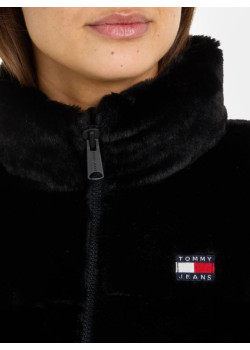 Dámsky čierny kožuch Tommy Jeans
