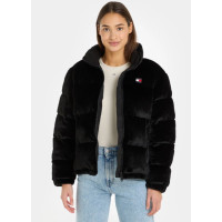 Dámsky čierny kožuch Tommy Jeans Dámsky čierny kožuch Tommy Jeans