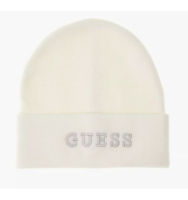 Dámska čiapka Guess v krémovej farbe Dámska čiapka Guess v krémovej farbe