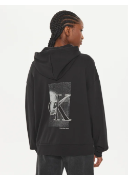 Čierna mikina na zips Calvin Klein