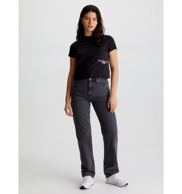 Damske čierne cropped tričko Calvin Klein Jeans Damske čierne cropped tričko Calvin Klein Jeans