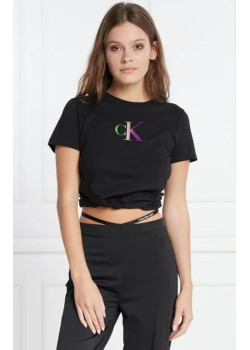 Čierne dámske tričko Calvin Klein s farebným logom