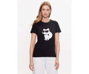 Dámske čierne tričko Karl Lagerfeld s krátkym rukávom