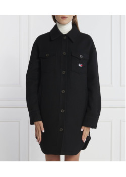Tommy Hilfiger dámsky kabát v štýle košele čierny