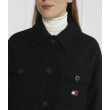 Tommy Hilfiger dámsky kabát v štýle košele čierny Tommy Hilfiger dámsky kabát v štýle košele čierny