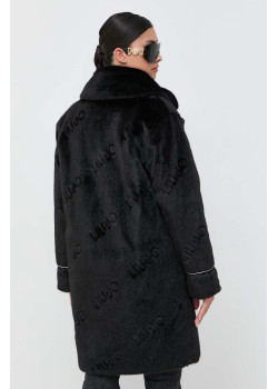 LIU JO Čierny luxusný kabát