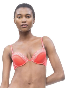 Dámska push-up ružová podprsenka Calvin Klein 