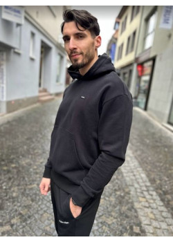 Voľná čierna mikina pre pánov Calvin Klein
