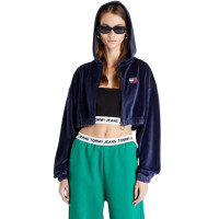 Krátka velúrová mikina s kapucňou Tommy Hilfiger Krátka velúrová mikina s kapucňou Tommy Hilfiger