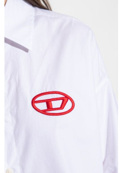 Dámska biela košeľa s červeným logom Diesel