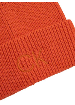 Dámska pletená čiapka Calvin Klein v oranžovej farbe