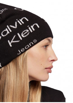 Čierna bavlnená dámska čiapka Calvin Klein