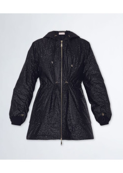 Dámska čierna bunda LIU-JO s kapucňou