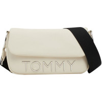Crossbody kabelka s kovovým logom Tommy Jeans béžová Crossbody kabelka s kovovým logom Tommy Jeans béžová